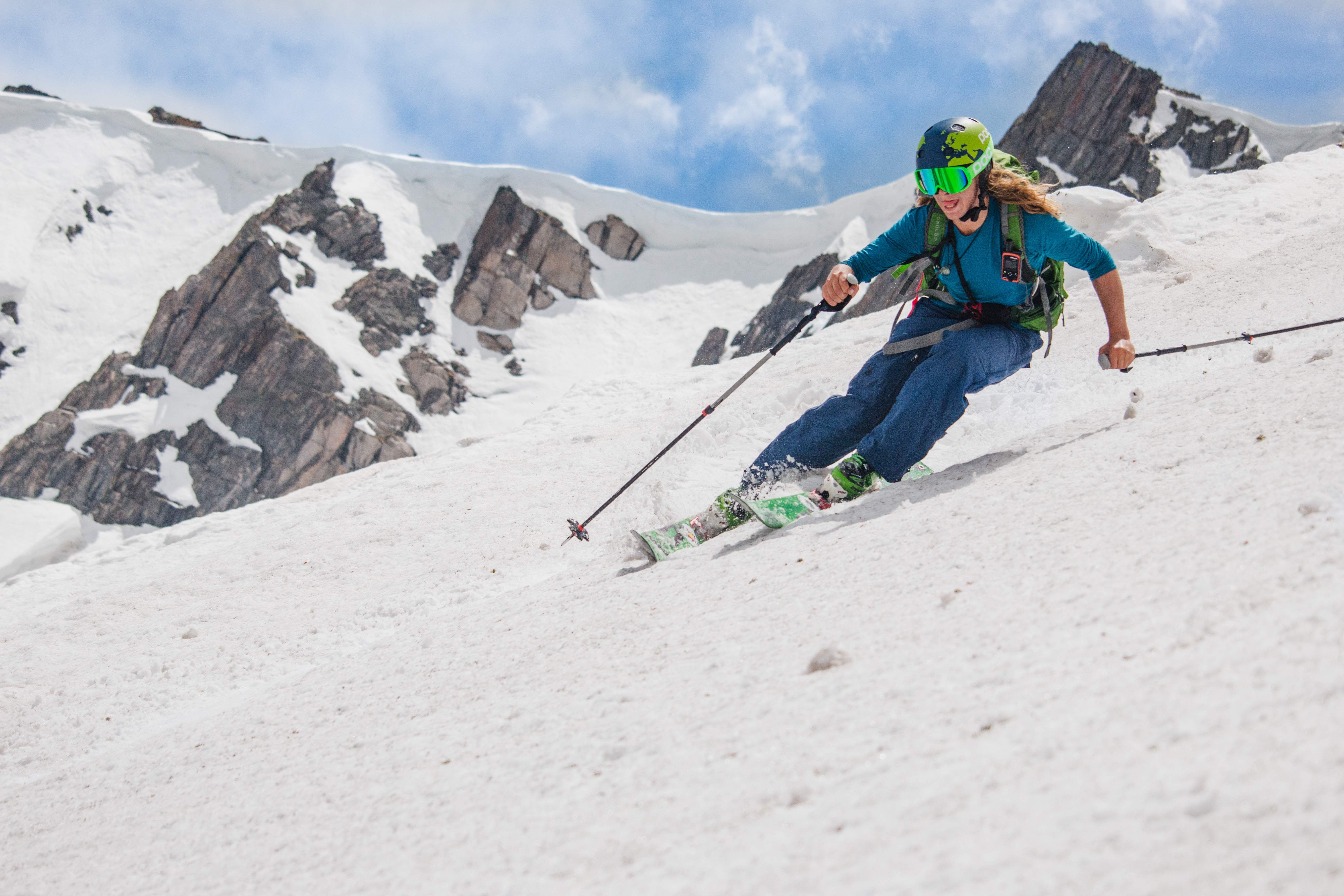Wyndham skiing on a sunny day